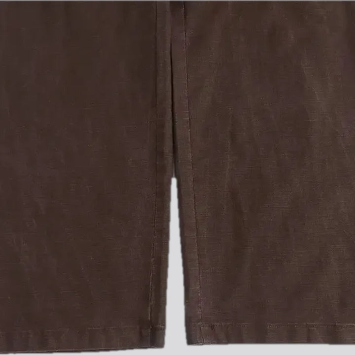 Mid rise stylish wide denim pants for ladies