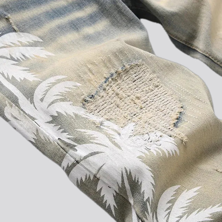 Faded wash skinny jeans for men