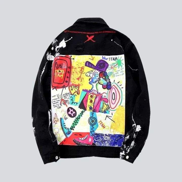 Y2k painted men's denim jacket | Jeans4you.shop