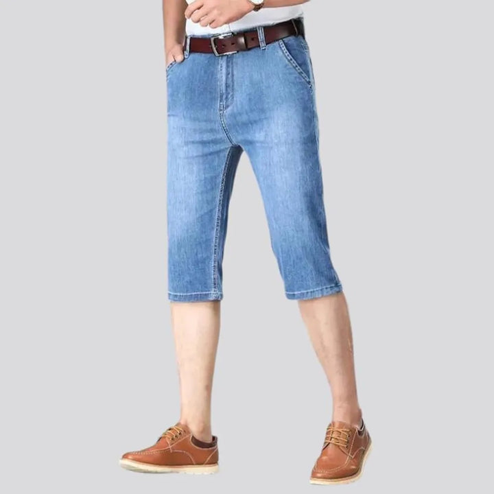 Straight sanded jeans shorts