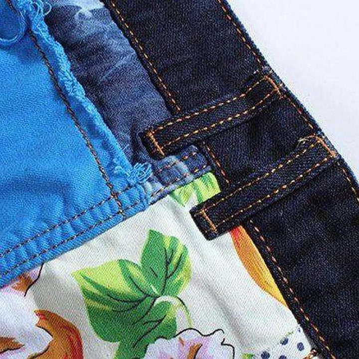 Inside-out patchwork men's jeans
